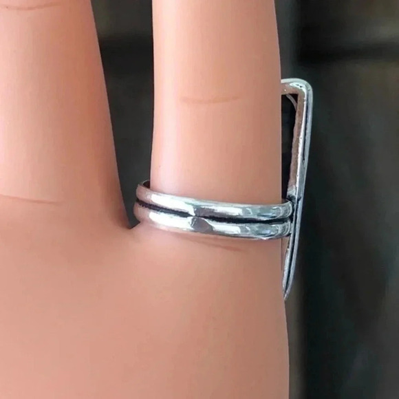 SIZE 6 Gorgeous Blue Coral Fossil Unique 925 Sterling Silver Ring NWT - Picture 5 of 6